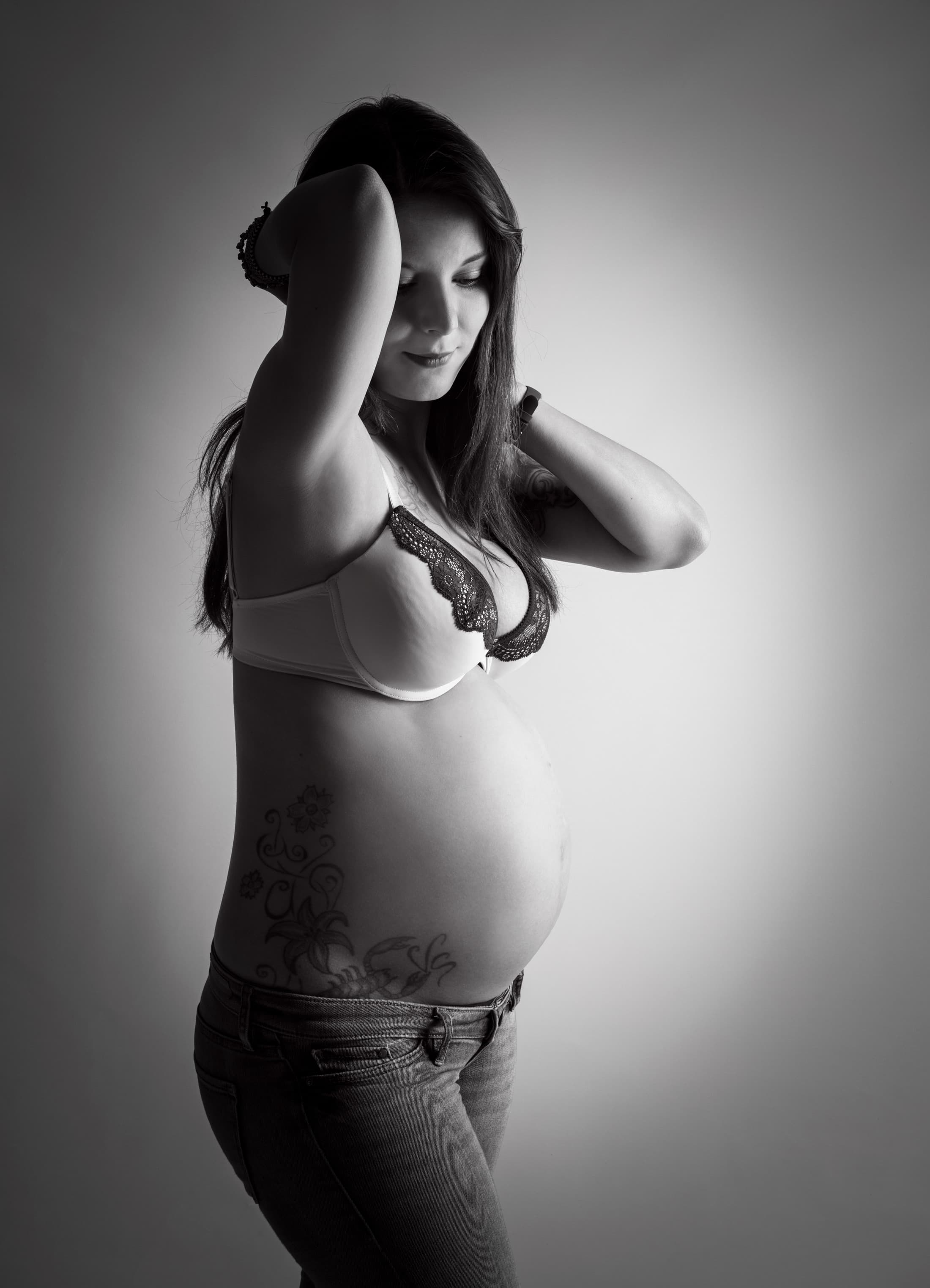 Fotoshooting, Portrait, Fotostudio, Babybauch